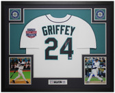 Ken Griffey Jr Autographed & Framed White Seattle Jersey Auto Beckett Cert