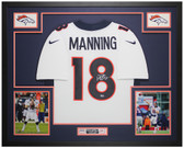 Peyton Manning Autographed & Framed White Denver Jersey Auto Fanatics COA