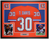 Terrell Davis Autographed and Framed Orange Denver Jersey Auto Beckett COA