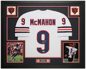 Jim McMahon Autographed and Framed White Chicago Jersey Auto Beckett COA