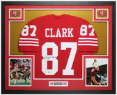 Dwight Clark Autographed and Framed Red San Francisco Jersey Auto Beckett COA