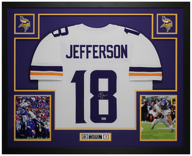 Justin Jefferson Autographed and Framed LSU Tigers Jersey