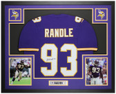 John Randle Autographed and Framed Purple Minnesota Jersey Auto JSA COA