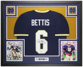 Jerome Bettis Autographed & Framed Blue Notre Dame Jersey Auto Beckett COA