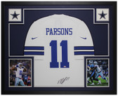 Micah Parsons Autographed & Framed White Dallas Jersey Auto Fanatics COA