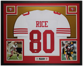 Jerry Rice Autographed and Framed White San Francisco Jersey Auto Beckett Cert