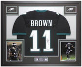 A. J. Brown Autographed and Framed Black Philadelphia Jersey Auto Beckett COA