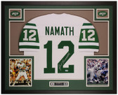 Joe Namath Autographed & Framed White New York Jersey Auto Beckett COA