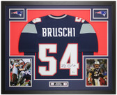 Tedy Bruschi Autographed & Framed Blue New England Jersey Auto Beckett COA