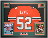 Ray Lewis Autographed & Framed Orange Miami Jersey Auto Beckett COA