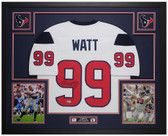 JJ Watt Autographed and Framed White Houston Jersey Auto Beckett COA