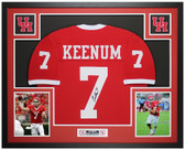 Case Keenum Autographed & Framed Red University of Houston Jersey Auto JSA COA