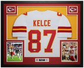 Travis Kelce Autographed & Framed White Kansas City Jersey Auto Beckett COA