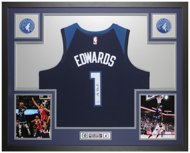 Anthony Edwards Autographed and Framed Minnesota Timberwolves Jersey