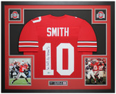 Troy Smith Autographed & Framed Red Ohio State Jersey Auto Beckett COA