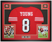 Steve Young Autographed and Framed Red San Francisco Jersey Auto Beckett COA