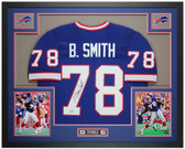 Bruce Smith Autographed and Framed Blue Buffalo Jersey Auto Beckett COA