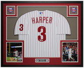 Bryce Harper Autographed & Framed Pinstriped Philadelphia Jersey Fanatics Cert