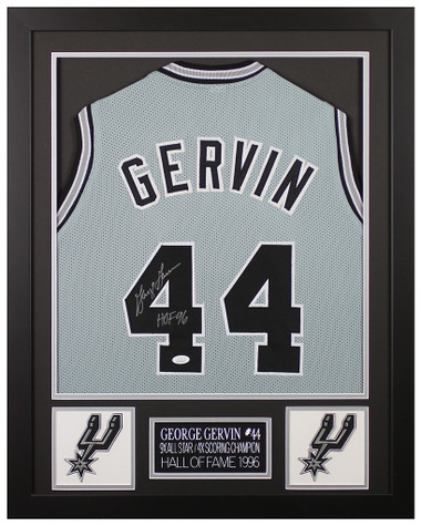 George Gervin Autographed and Framed San Antonio Spurs Jersey