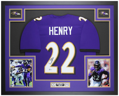 Derrick Henry Autographed and Framed Baltimore Ravens Jersey