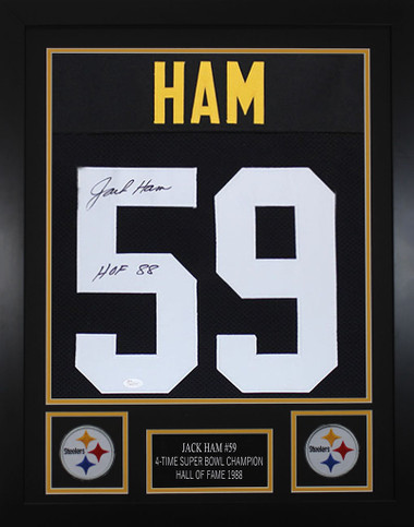 Framed Pittsburgh Steelers Jack Ham Autographed Signed Inscribed