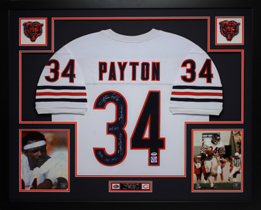 WALTER PAYTON AUTOGRAPHED HAND SIGNED CUSTOM FRAMED CHICAGO BEARS JERSEY