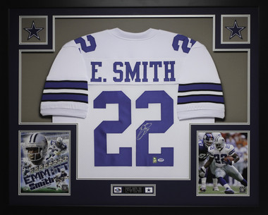 Emmitt Smith Autographed Dallas Cowboys #22 Framed Jersey - White –  Signature Sports Marketing