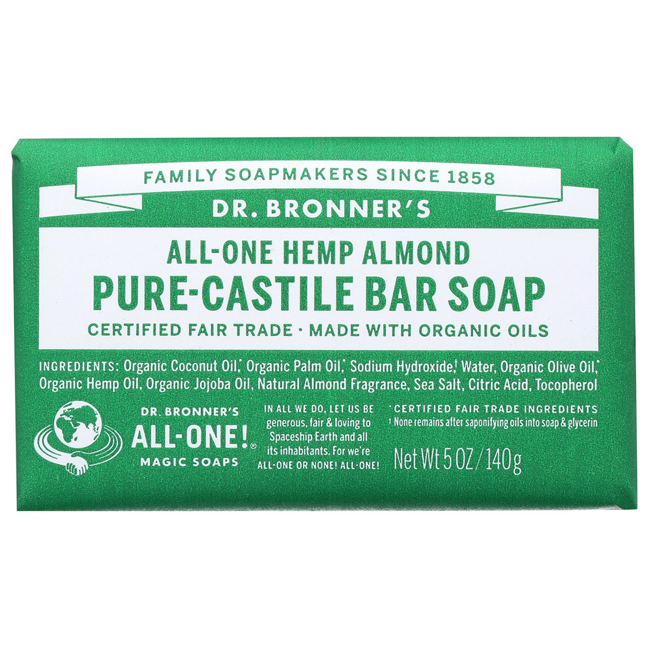 Almond Pure-Castile Bar Soap with Organic Ingredients