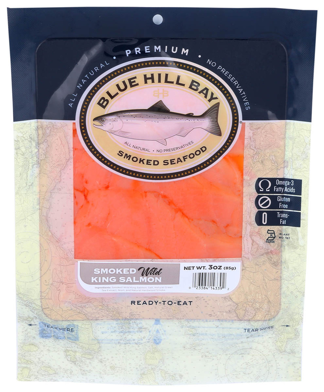 BLUE HILL BAY Smoked Wild Alaskan King Salmon 3oz. - Elm City Market