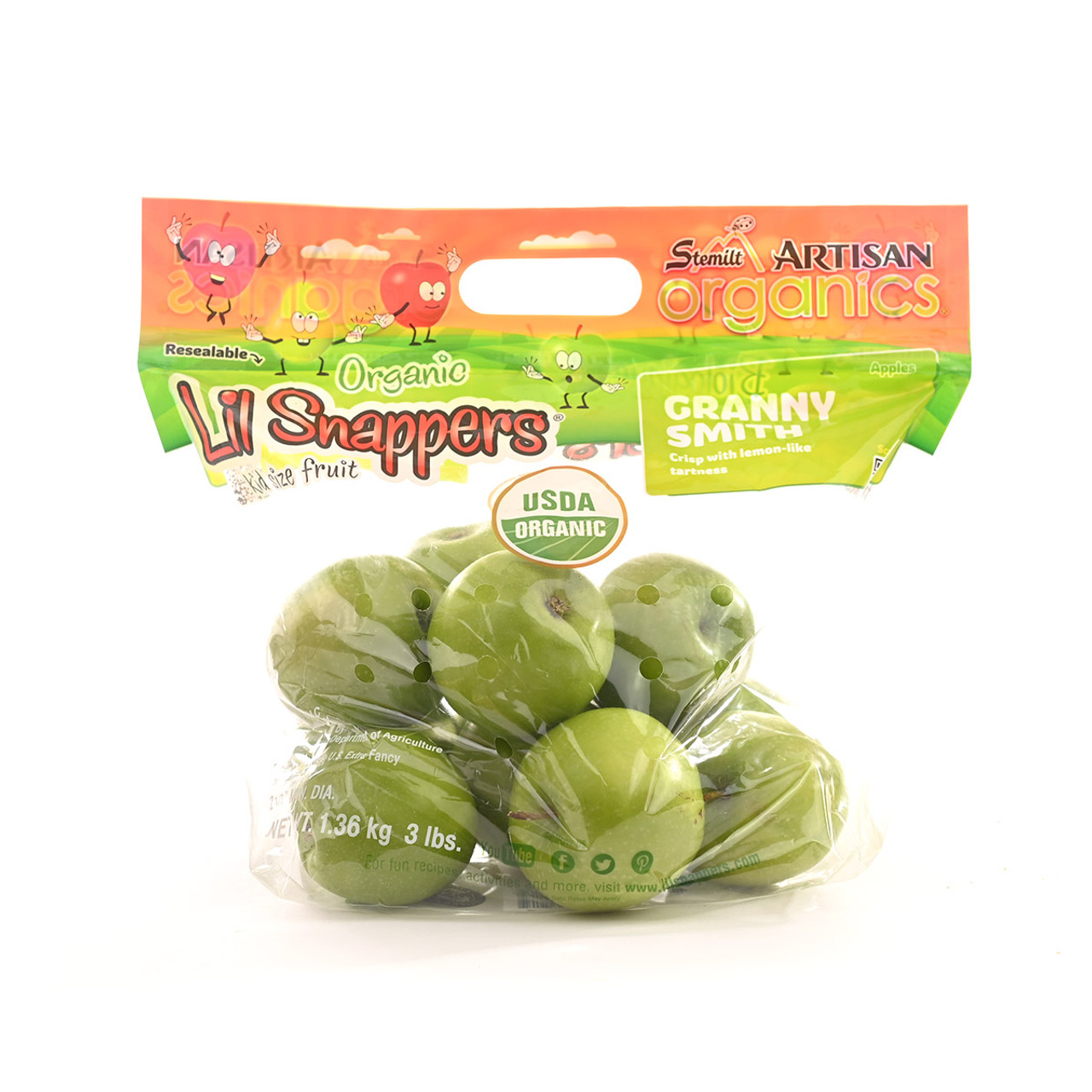LIL SNAPPERS Organic Granny Smith Apples 3lbs. - Elm City Market