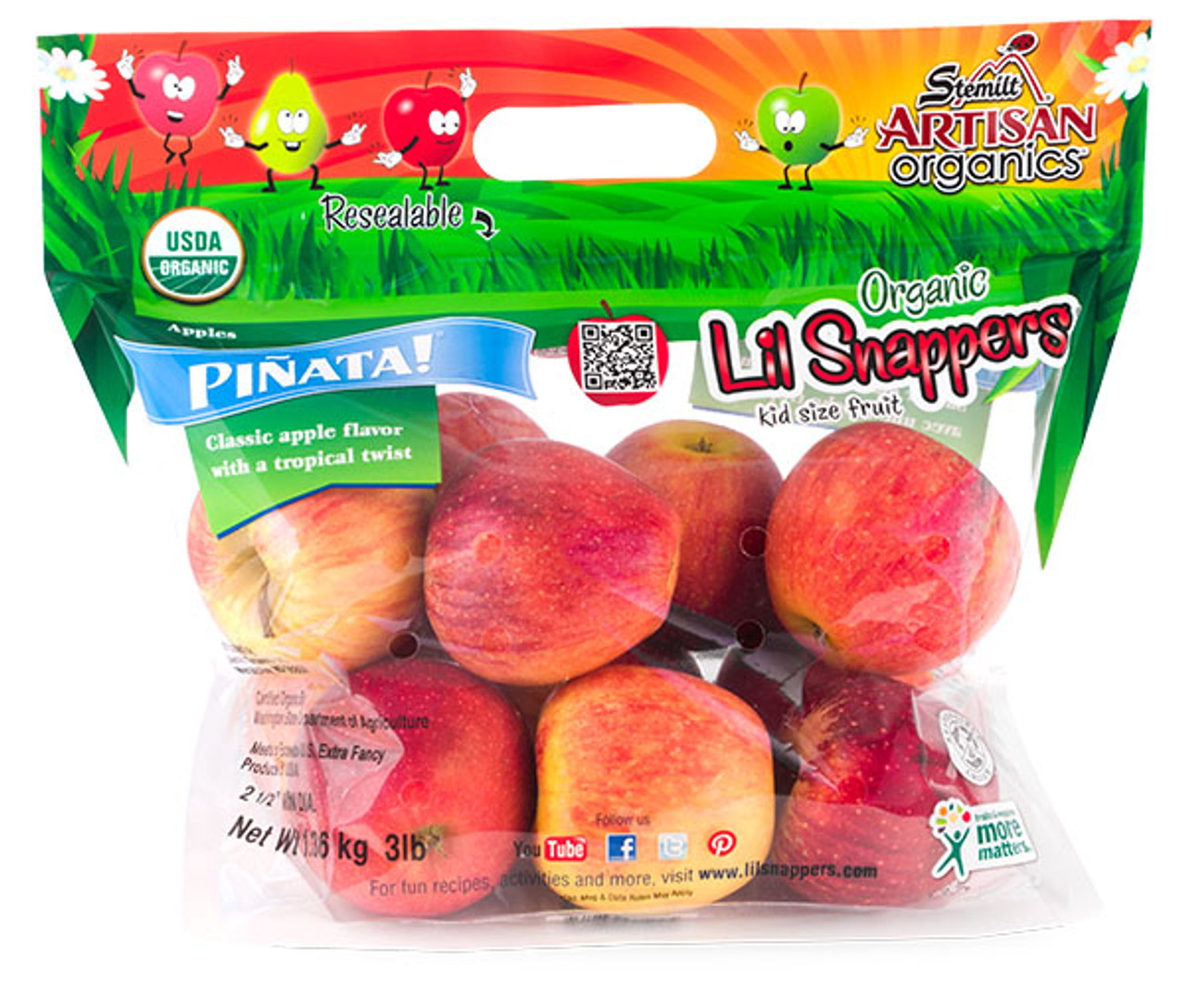 Fresh Organic Fuji Apples, 3 lb Bag 