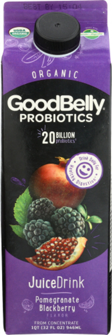 Good Belly Probiotics Pomegranate Blackberry Flavor Juice Drink 1 Qt Carton