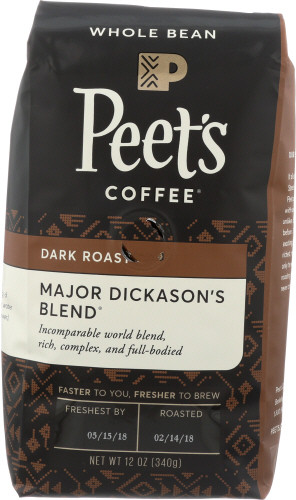 PEET'S Coffee Whole Bean Dark Roast Major Dickason's Blend