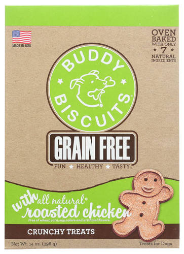 BUDDY BISCUITS All Natural Grain Free Crunchy Treats with Roasted Chicken