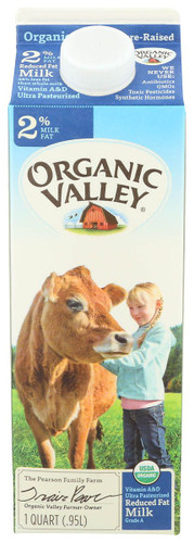ORGANIC VALLEY 2% Reduced Fat Milk 1qt.