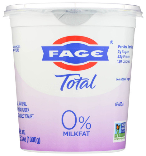 FAGE Total Greek Yogurt 0%, Plain 35.3oz.