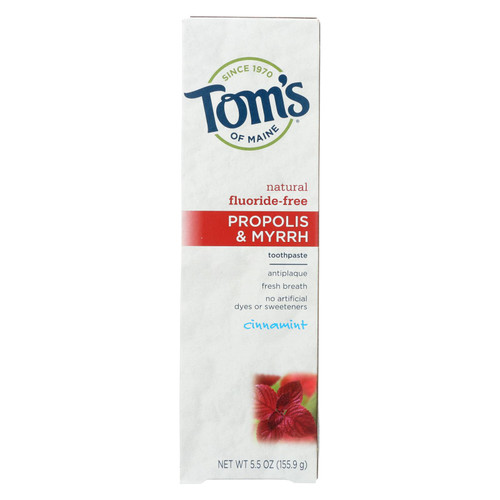 TOM'S OF MAINE Propolis & Myrrh Fluoride-Free Toothpaste, Cinnamint