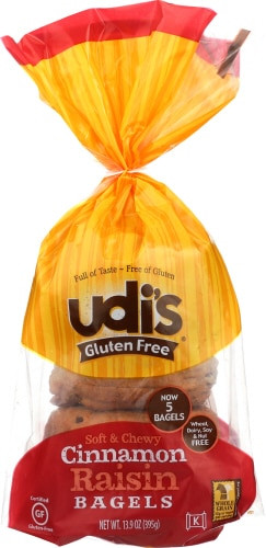 UDI'S Gluten-Free Cinnamon Raisin Bagels 14oz