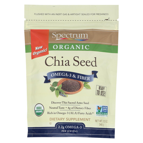 SPECTRUM ESSENTIALS Organic Chia Seeds Omega-3 and Fiber