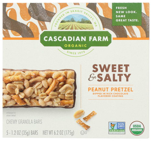 CASCADIAN FARMS Organic Sweet & Salty Bar Peanut Pretzel