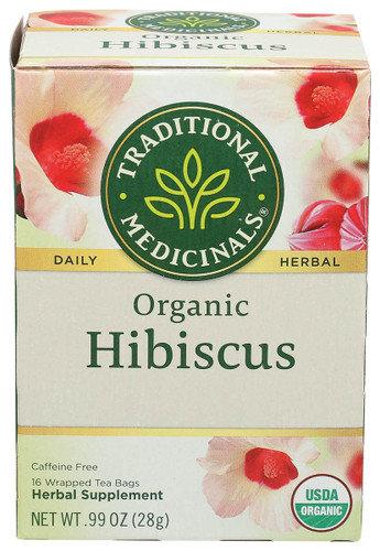 TRADITIONAL MEDICINALS Hibiscus Herb Tea Organic 16ct