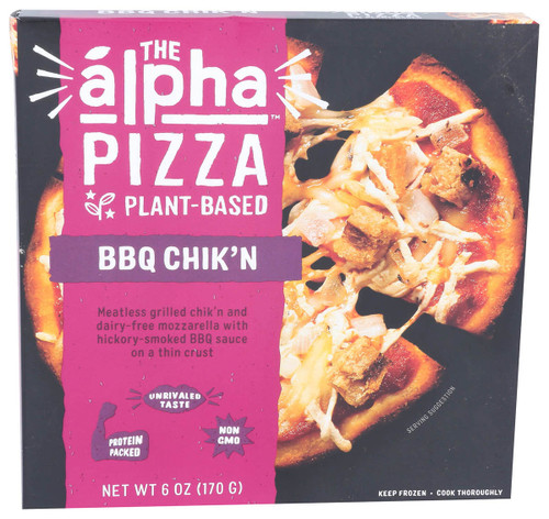 THE ALPHA Plant-Based Dairy-Free Meatless BBQ Chik'n Pizza