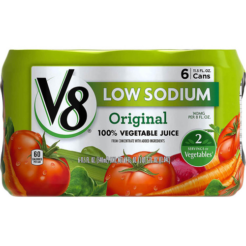 V8 Vegetable Juice Low Sodium 6ct