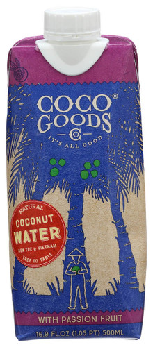 COCO GOODS  Organic Coconut Water Passion Fruit