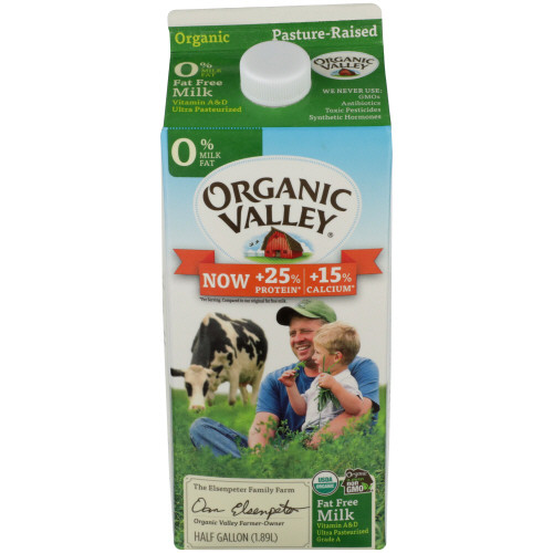 ORGANIC VALLEY 0% Milk 0.5gal.