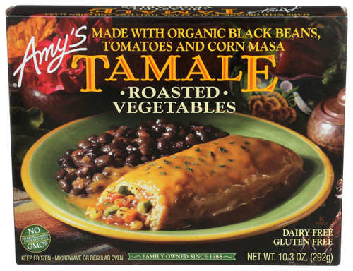 AMY'S Roasted Vegetable Tamale with Organic Black Beans, Tomatoes & Corn Masa