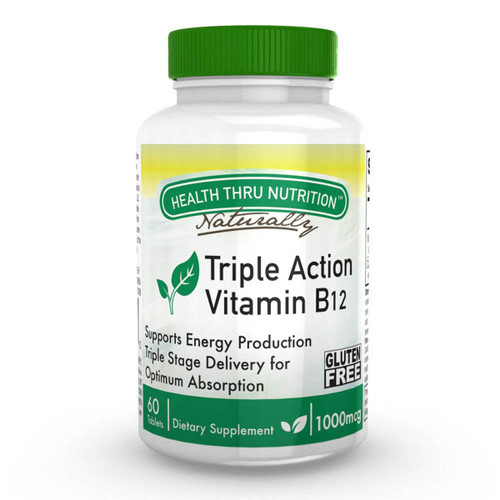 HEALTH THRU NUTRITION Triple Action Vitamin B12 1000mcg 60ct.