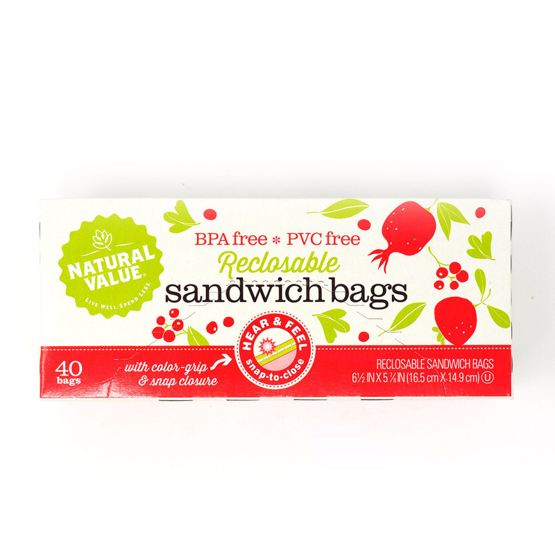 NATURAL VALUE Reclosable Sandwich Bags