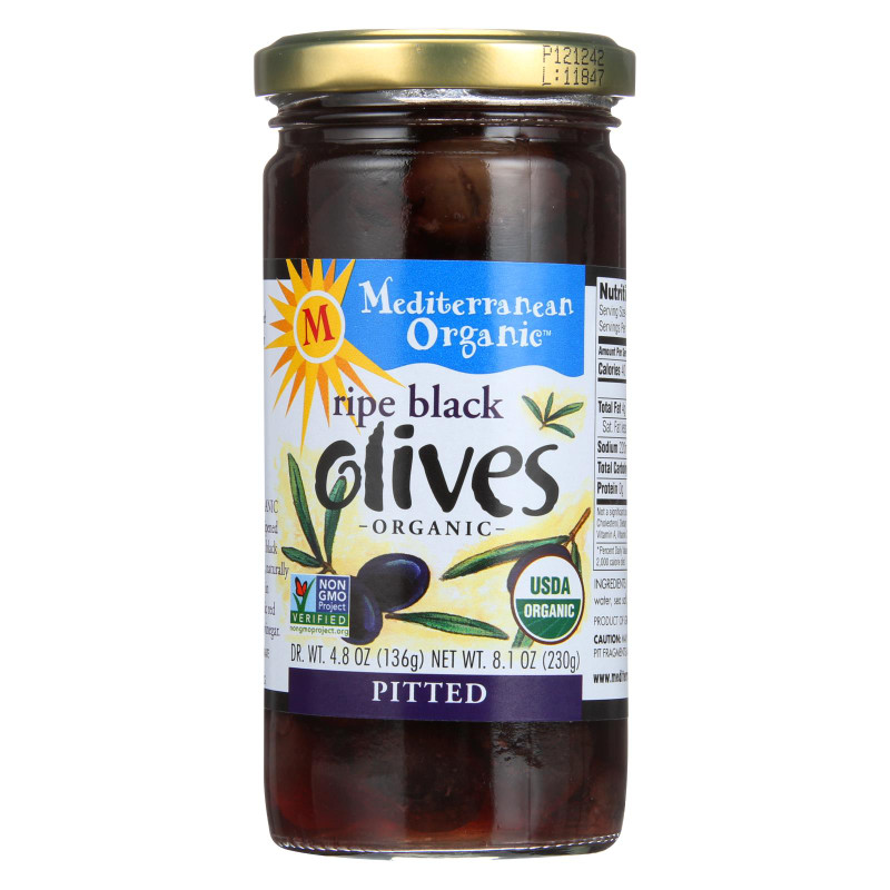 MEDITERRANEAN ORGANIC Black Olives Pitted Ripe