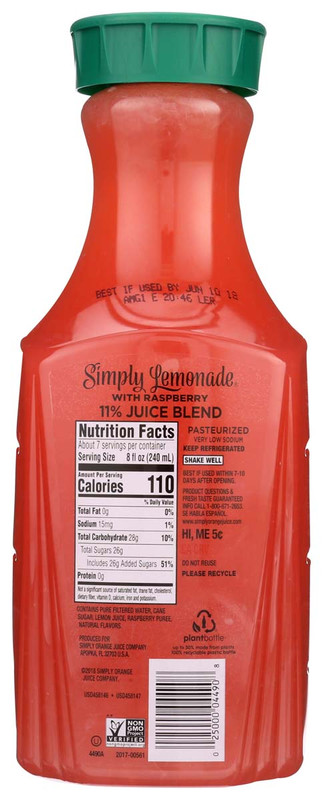 SIMPLY Lemonade with Raspberry, 52 OZ - Elm City Market